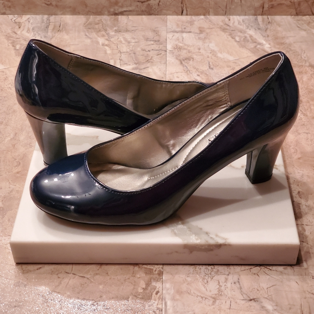 Laura Ashley La-Fabre Navy Patent heels